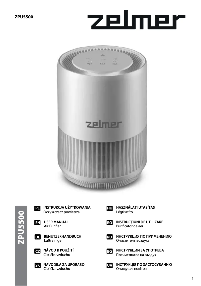Page 1 de la notice Manuel utilisateur Zelmer ZPU5500