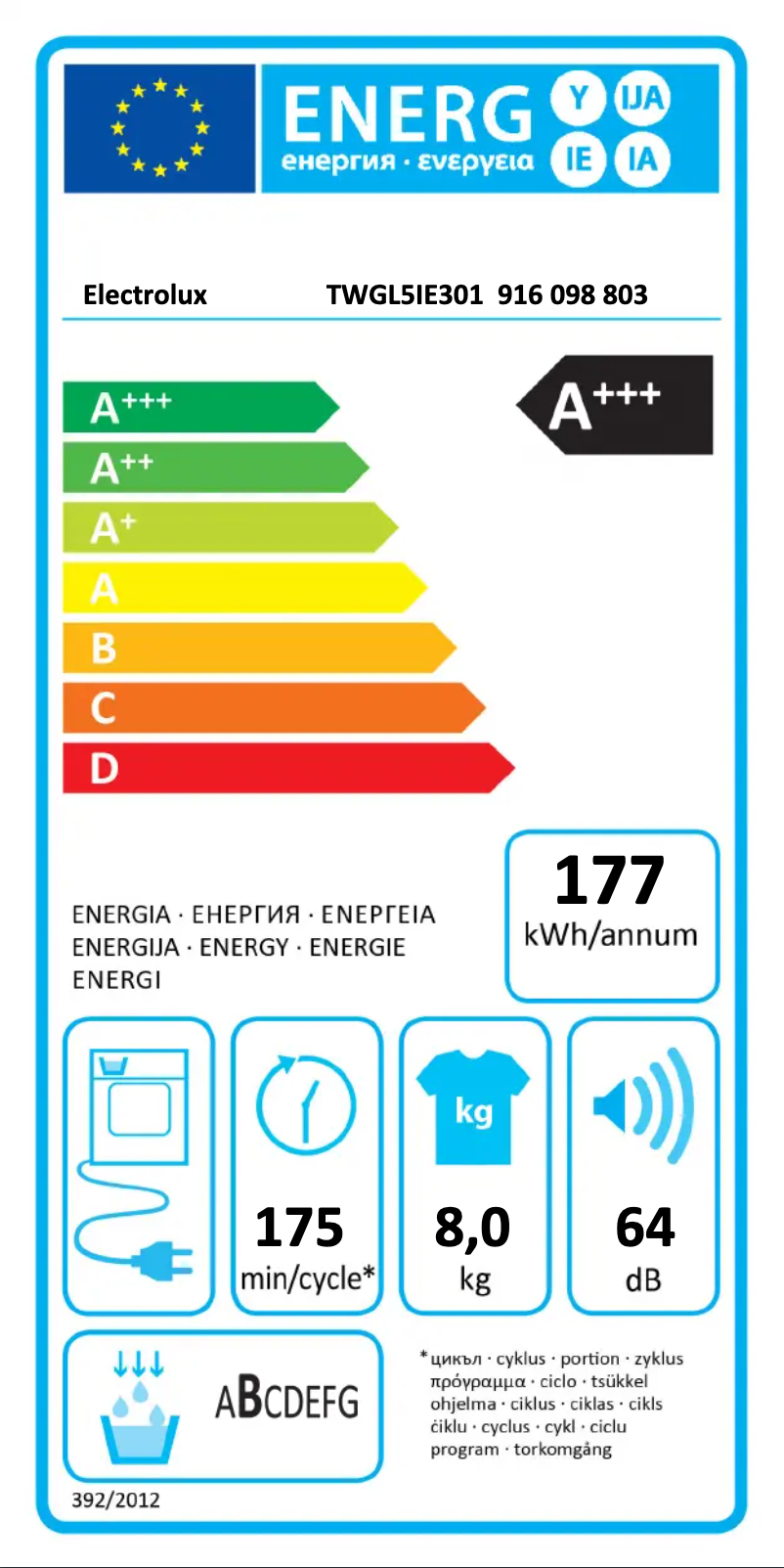 Image de la première page du manuel de l'appareil TWGL5IE301
