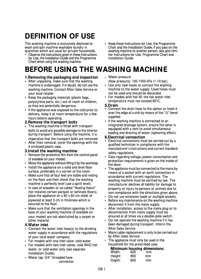 Página 1 del manual Manual de usuario Whirlpool Newport 1600