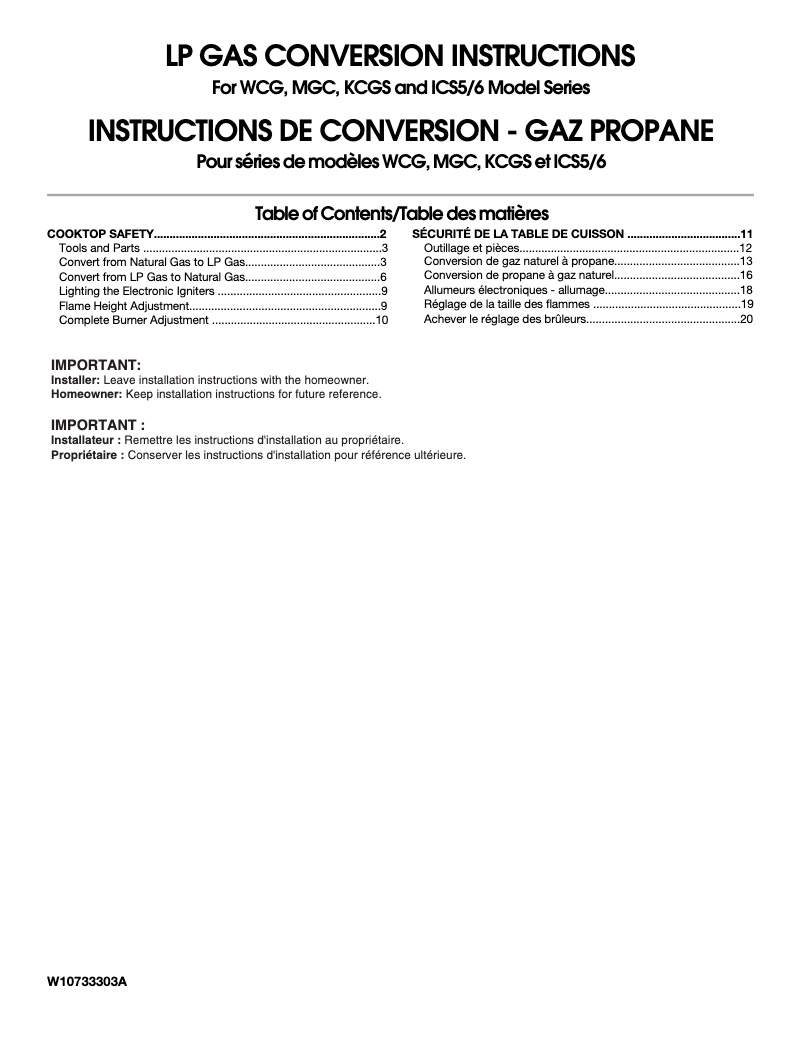 Page 1 de la notice Manuel utilisateur Maytag MGC9536DS