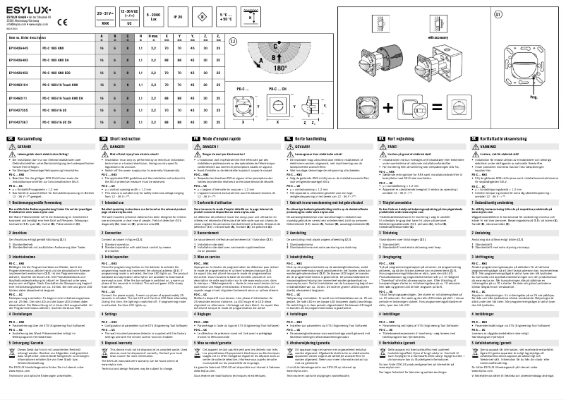 Page 1 de la notice Manuel utilisateur Esylux PD-C 180i KNX ECO
