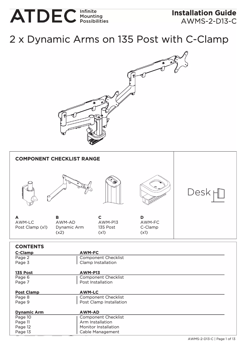 Página 1 del manual Manual de usuario Atdec AWMS-2-D13-C