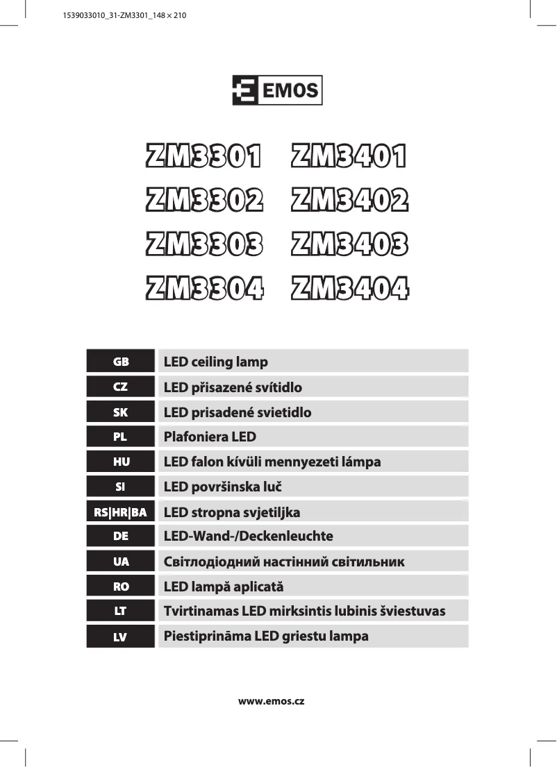 Image de la première page du manuel de l'appareil ZM3301