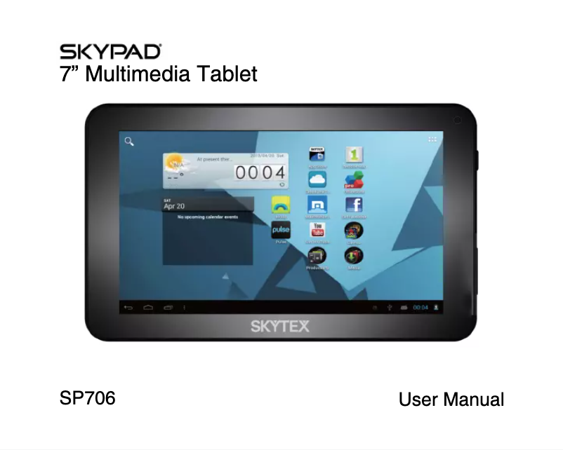 Page 1 de la notice Manuel utilisateur Skytex Skypad SP706