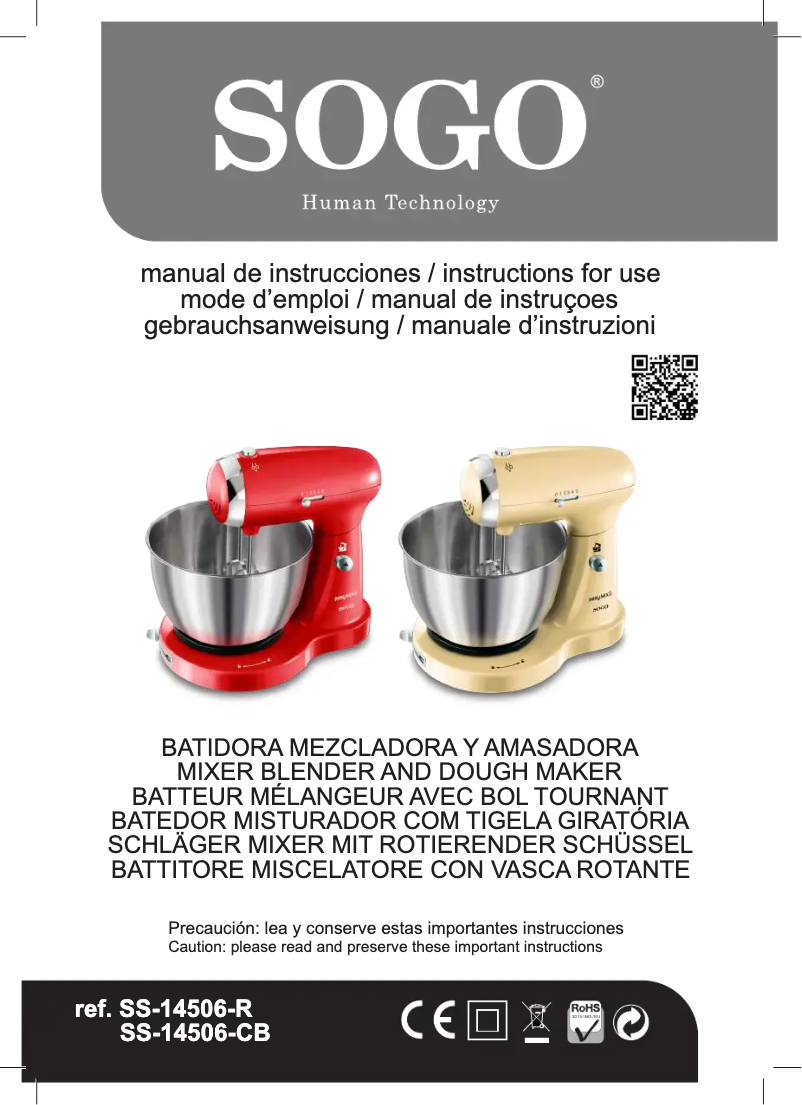 Page 1 de la notice Manuel utilisateur Sogo SS-14506-R