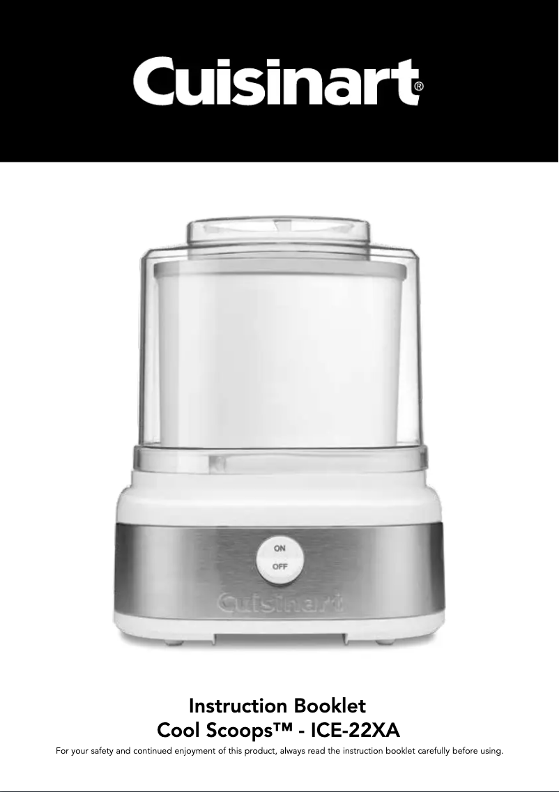 Page 1 de la notice Manuel utilisateur Cuisinart ICE-22XA