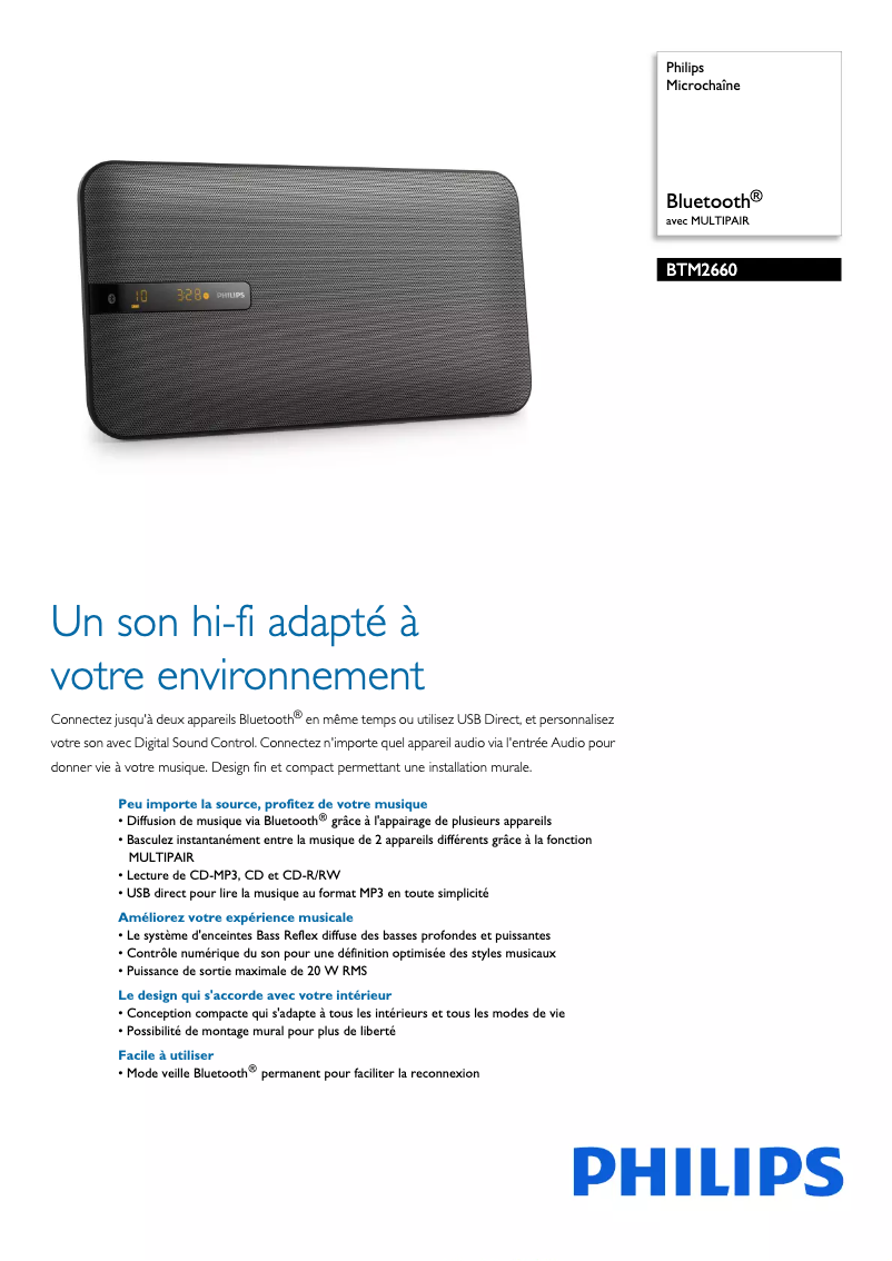 Image de la première page du manuel de l'appareil BTM2660