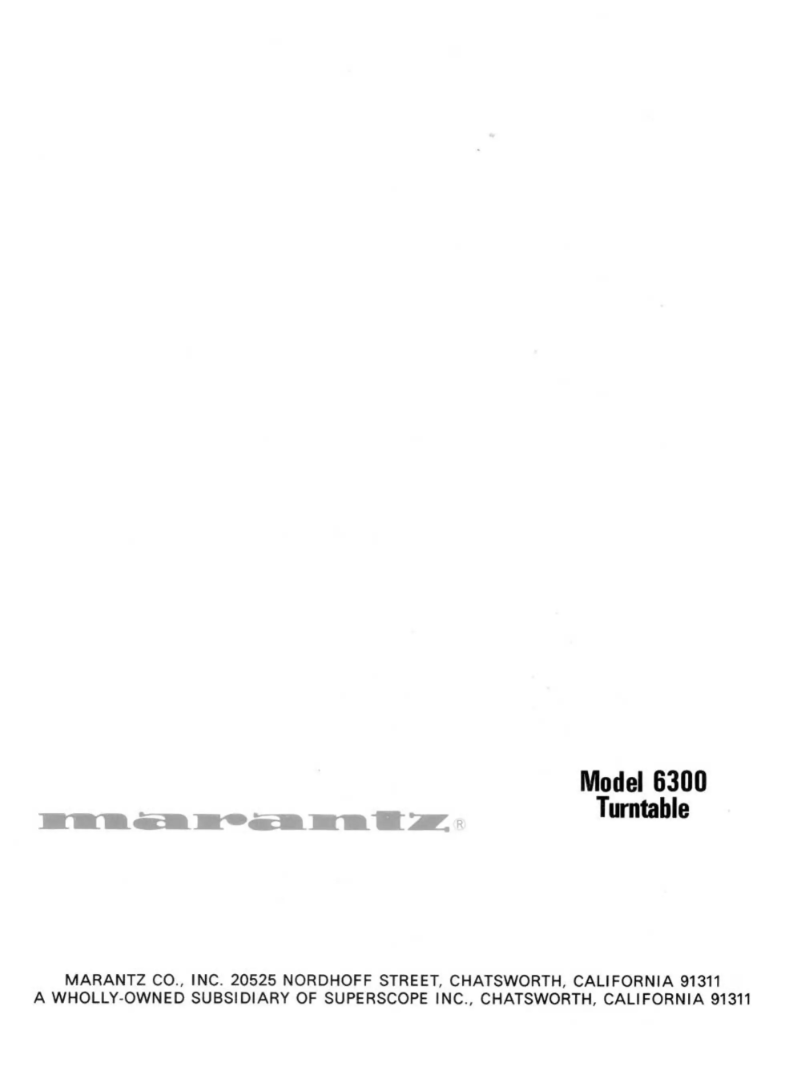 Page 1 de la notice Manuel utilisateur Marantz Model 6300