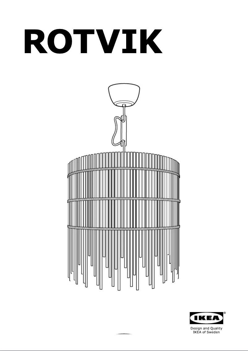 Page 1 de la notice Manuel utilisateur Ikea ROTVIK (Ceiling)