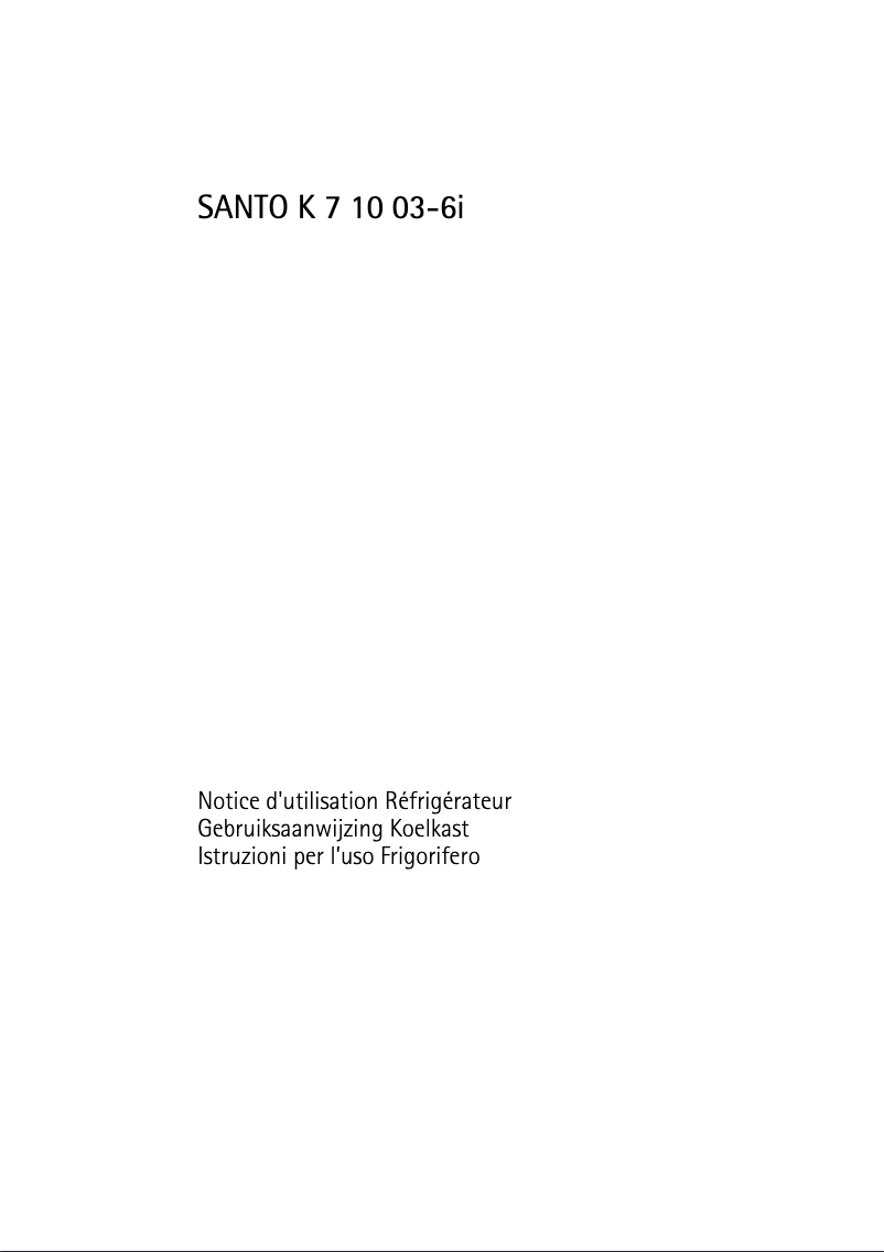 Image de la première page du manuel de l'appareil Santo K 71003-6I