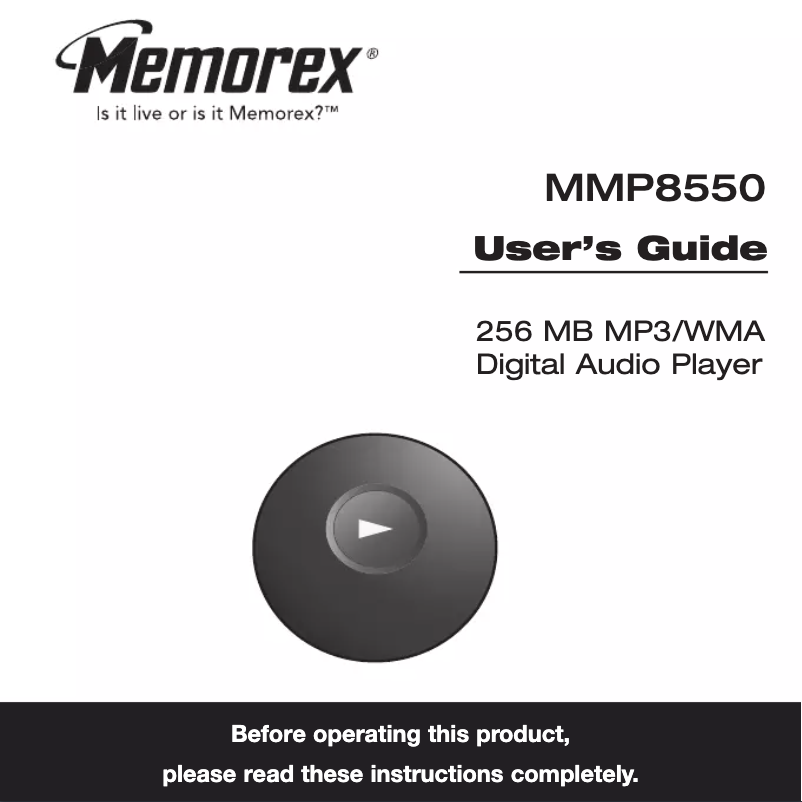 Page n°1 - Manuel utilisateur Memorex MMP8550
