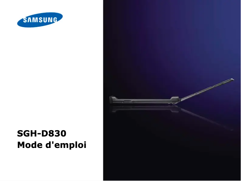 Page n°1 - Manuel utilisateur Samsung SGH-D830