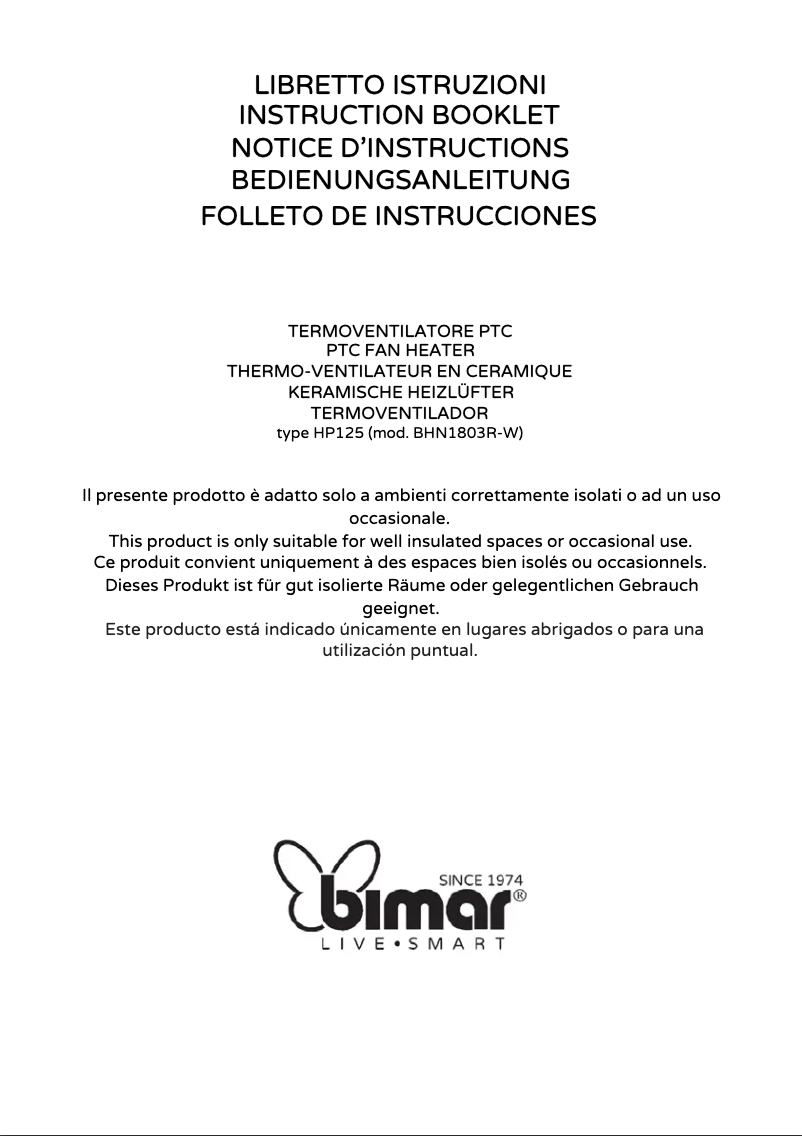 Page 1 de la notice Manuel utilisateur Bimar HP125