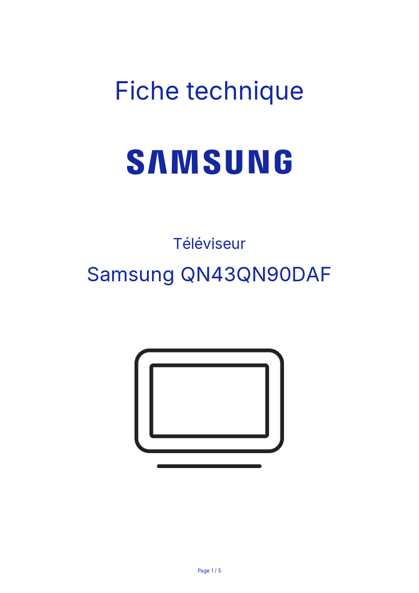 Image de la première page du manuel de l'appareil QN43QN90DAF
