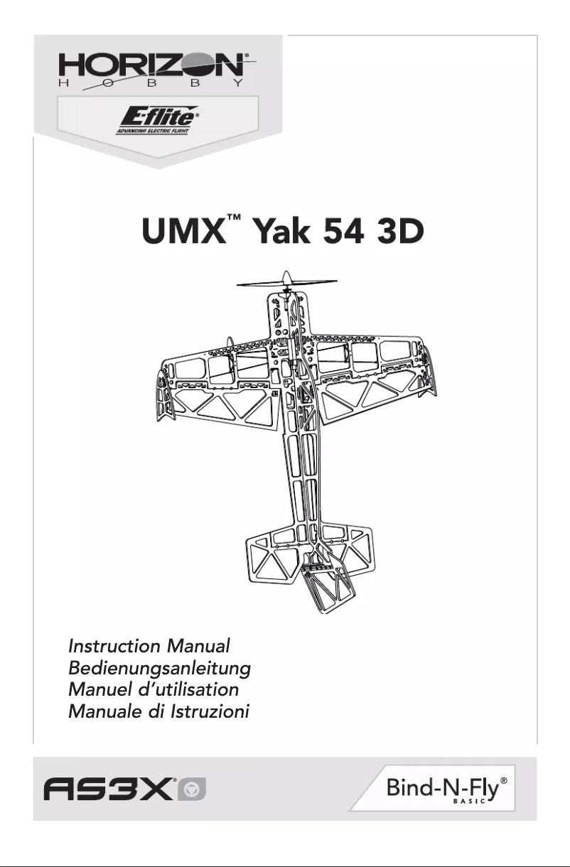 Page n°1 - Manuel utilisateur E-flite UMX Yak 54 3D BNF