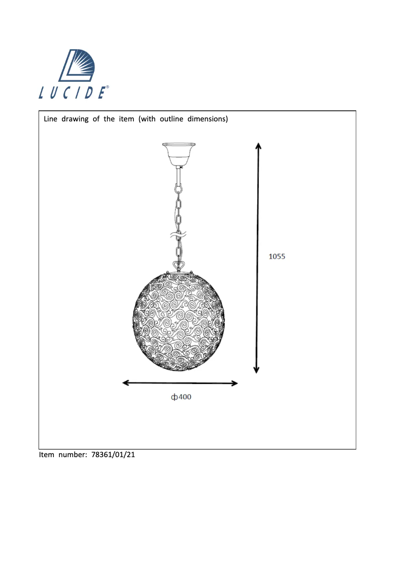 Page 1 de la notice Manuel utilisateur Lucide Fez 78361/01/21