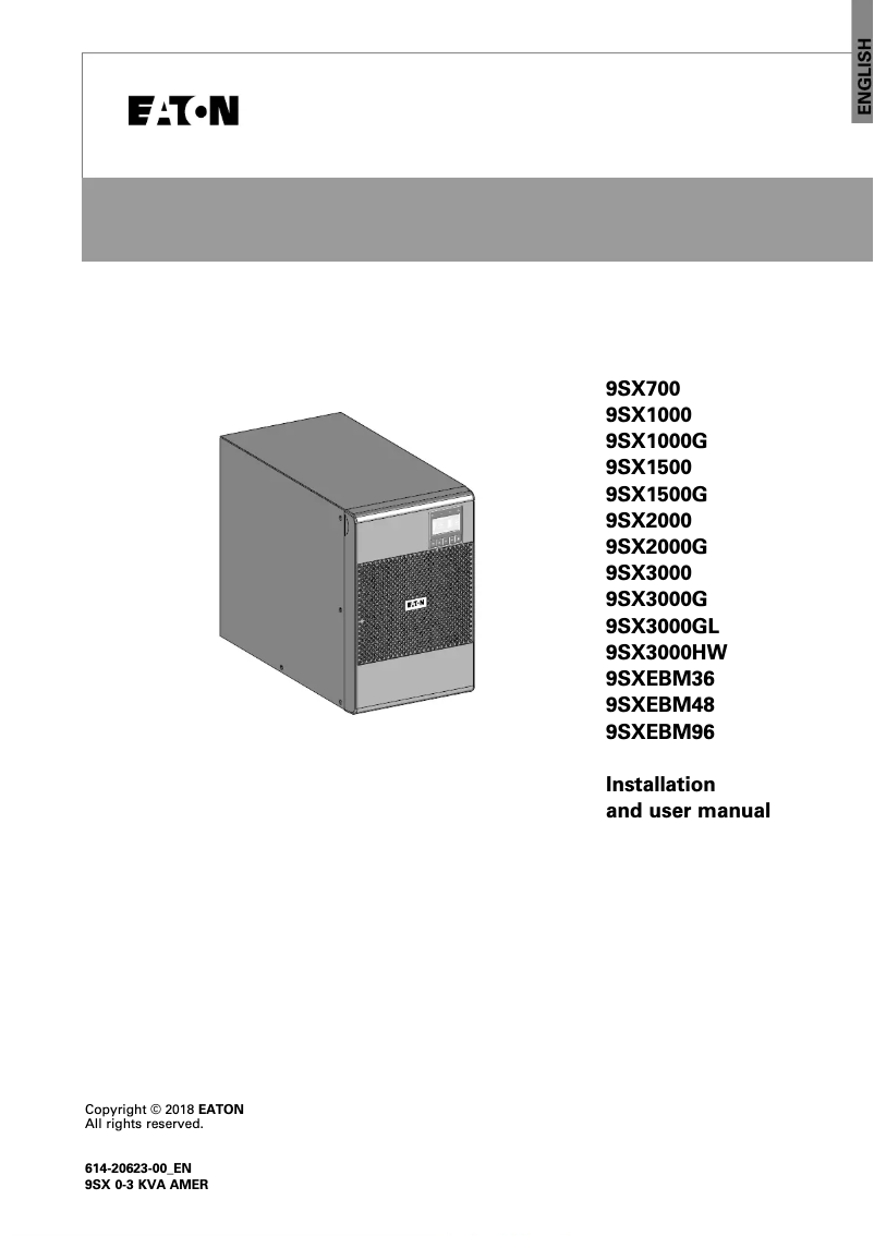 Page n°1 - Manuel utilisateur Eaton 9SX2000G