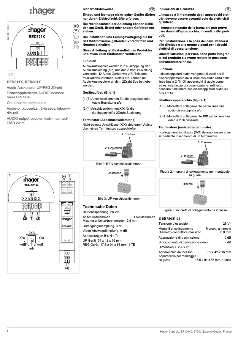 Image de la première page du manuel de l'appareil RED311X
