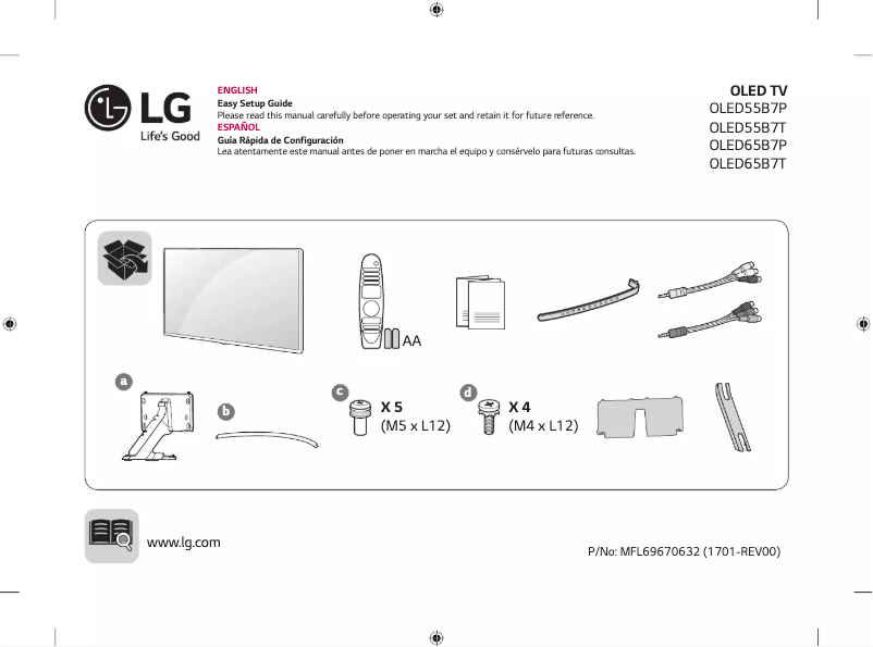 Page n°1 - Manuel utilisateur LG OLED55B7P-S