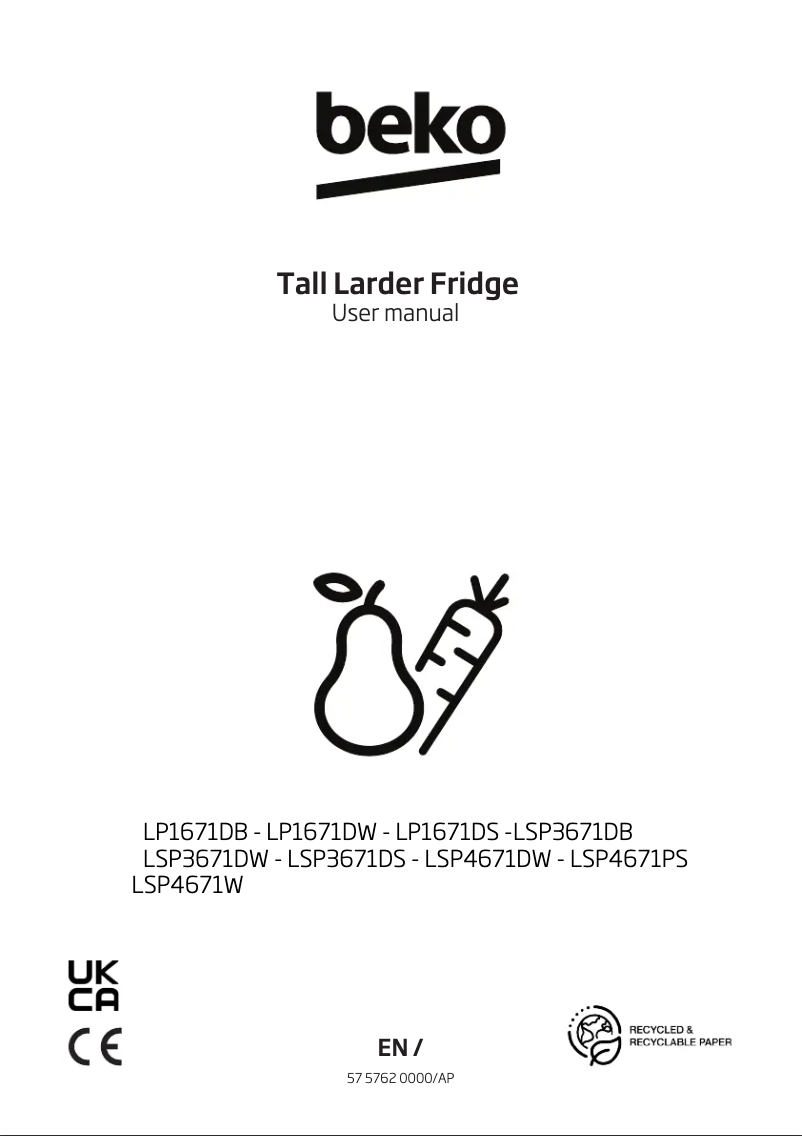 Page 1 de la notice Manuel utilisateur Beko LSP4671DW