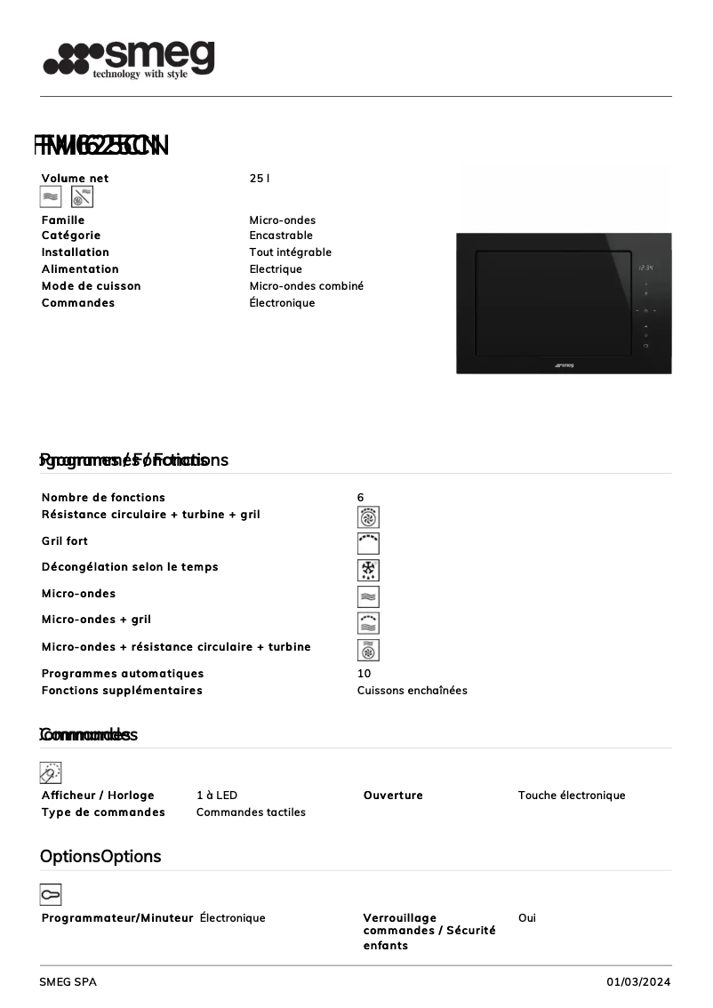 Image de la première page du manuel de l'appareil FMI625CN