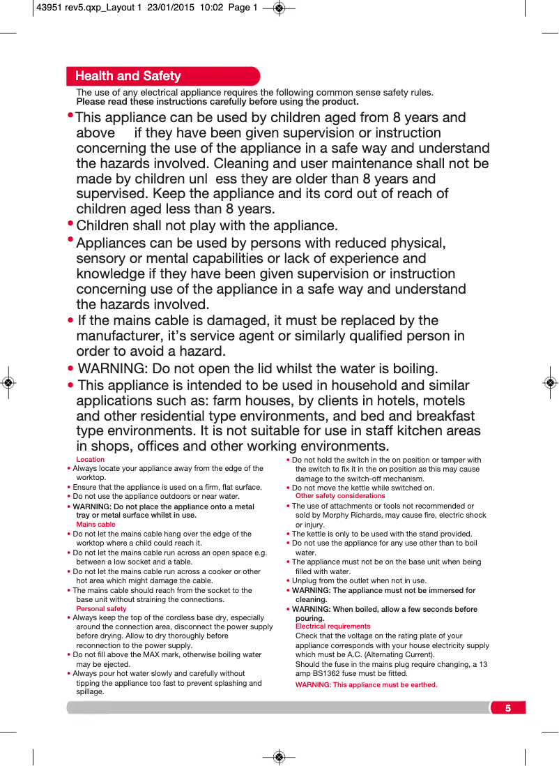 Image de la première page du manuel de l'appareil Elipta 102204