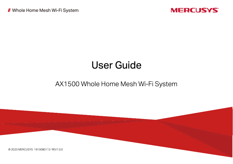 Page n°1 - Manuel utilisateur Mercusys Halo H1500X