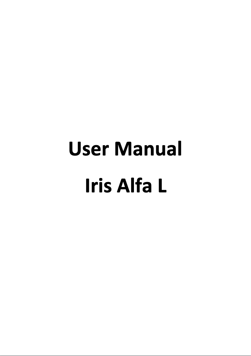 Image de la première page du manuel de l'appareil Iris Alpha L