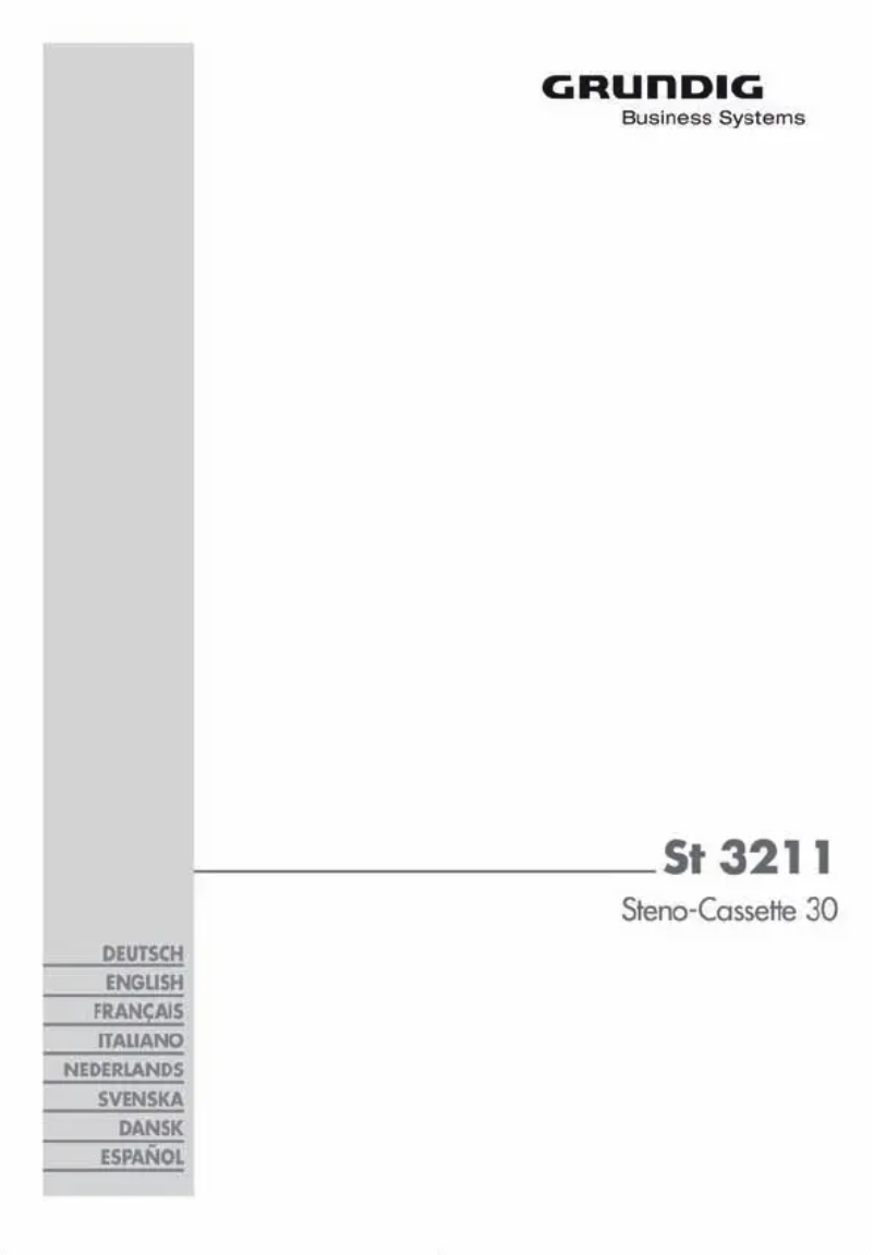 Image de la première page du manuel de l'appareil Steno-Cassette 30 St 3211