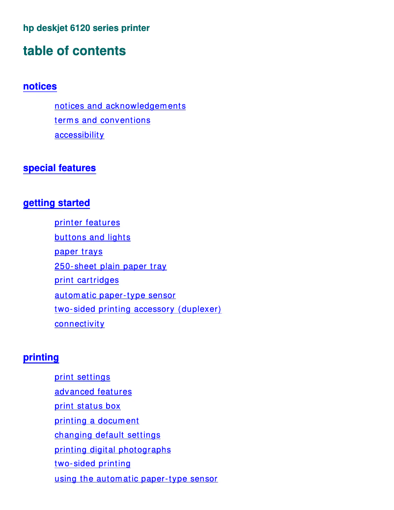 Image de la première page du manuel de l'appareil Deskjet 6122