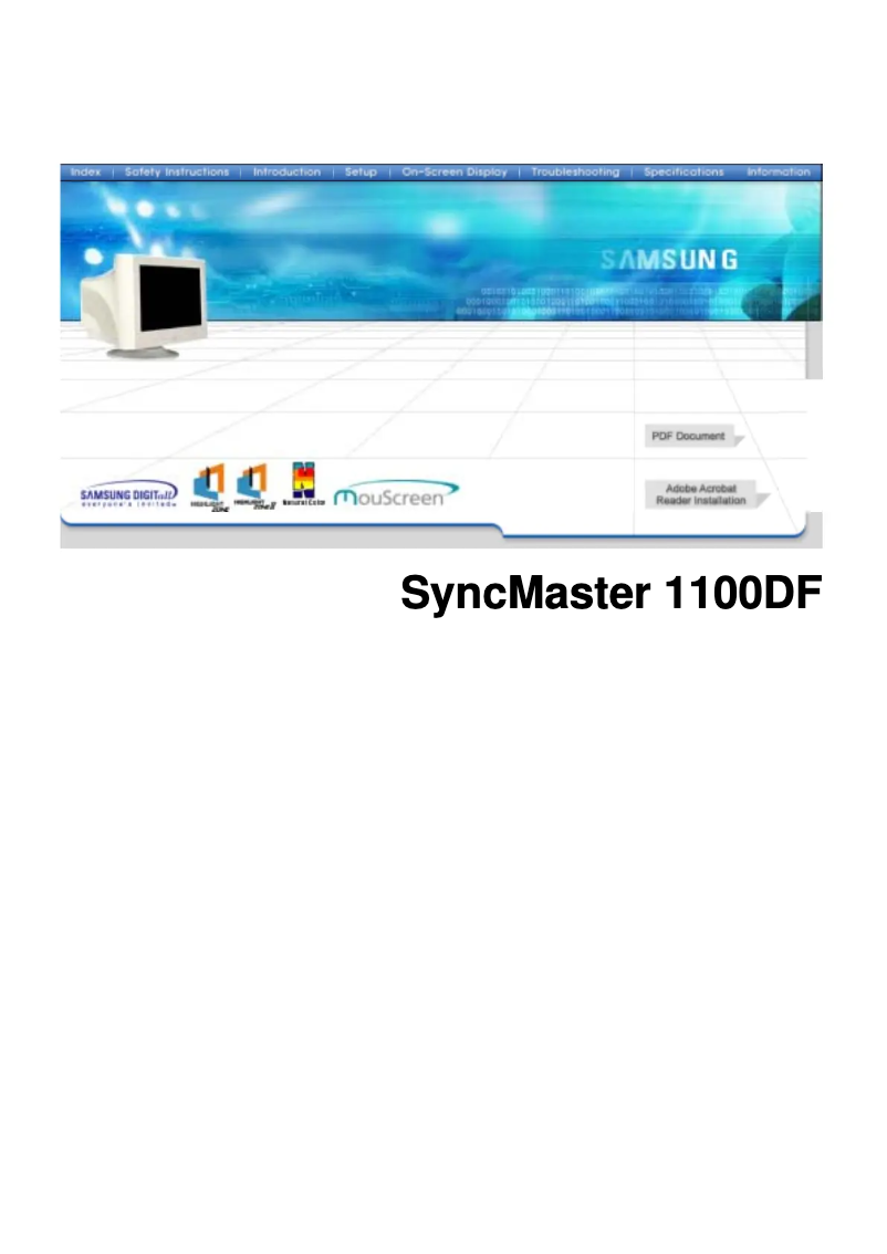 Image de la première page du manuel de l'appareil SyncMaster 1100DF