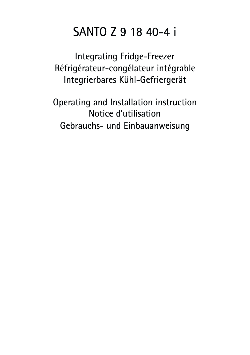 Page n°1 - Manuel utilisateur AEG SZ 91840 4I