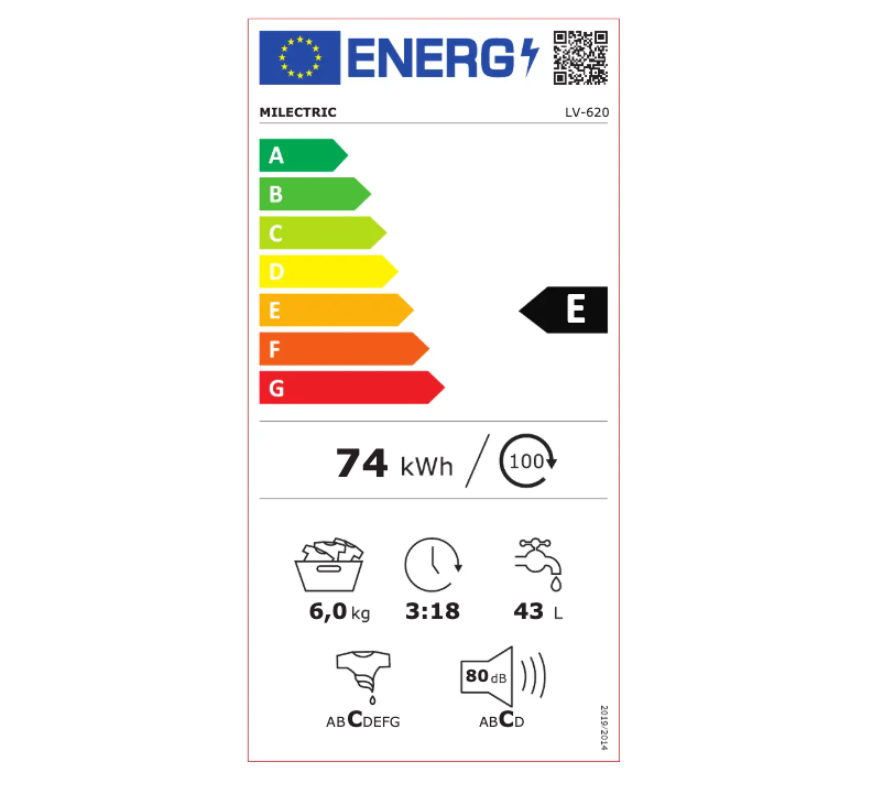 Page n°1 - Label énergétique Infiniton LV-620