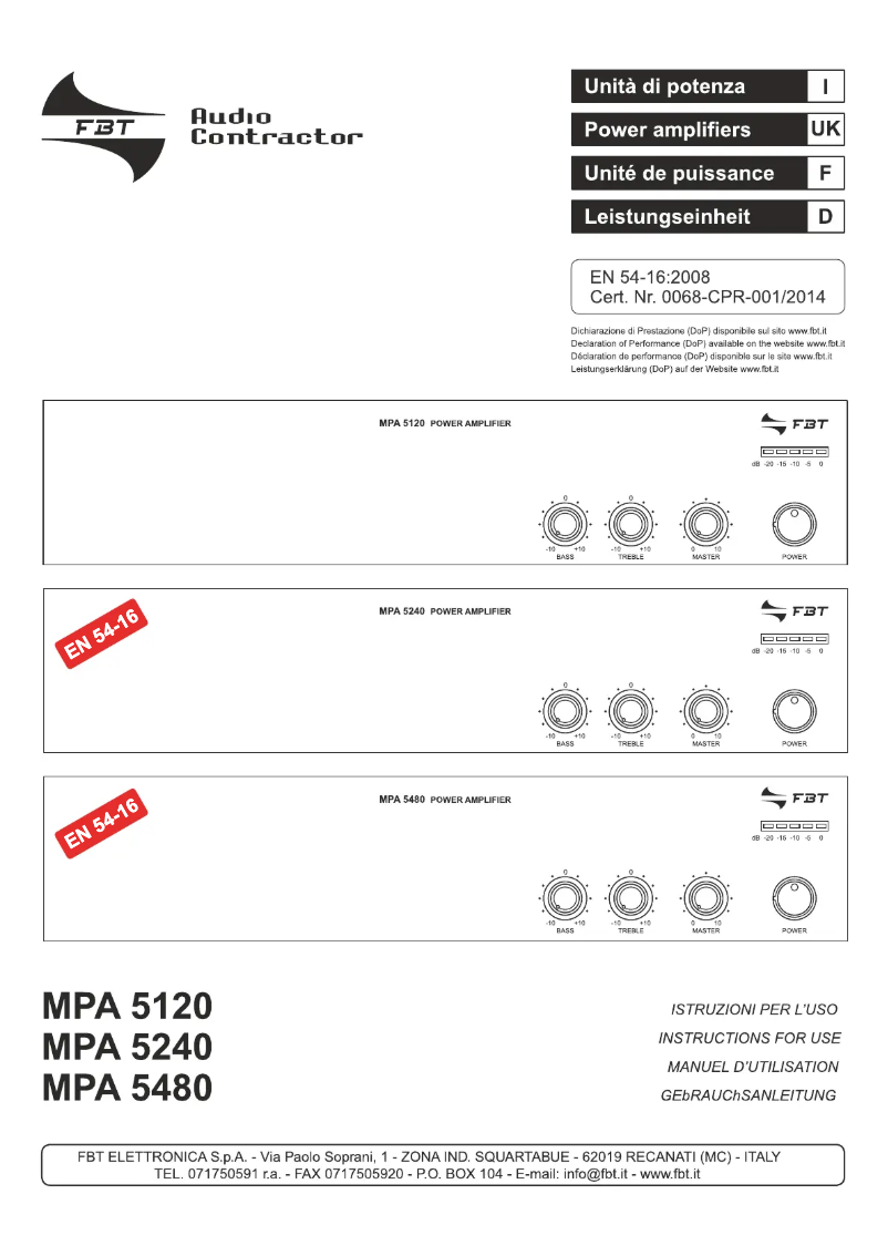 Image de la première page du manuel de l'appareil MPA 5240