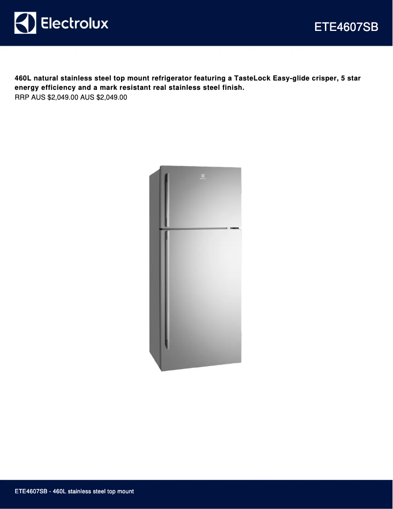 Image de la première page du manuel de l'appareil ETE4607