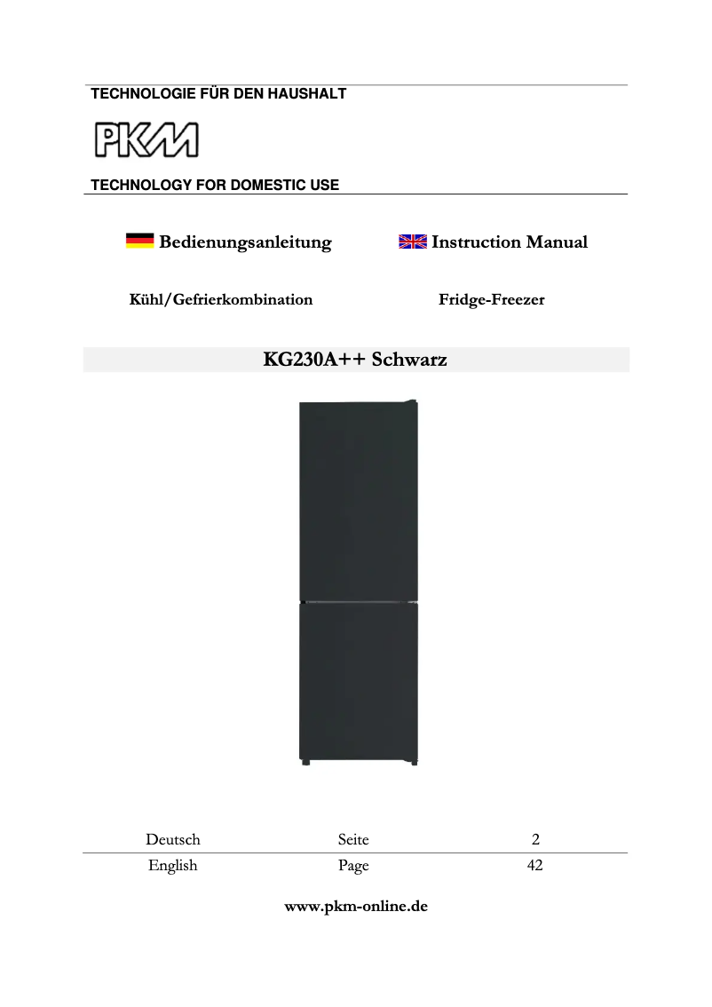Image de la première page du manuel de l'appareil KG230A++