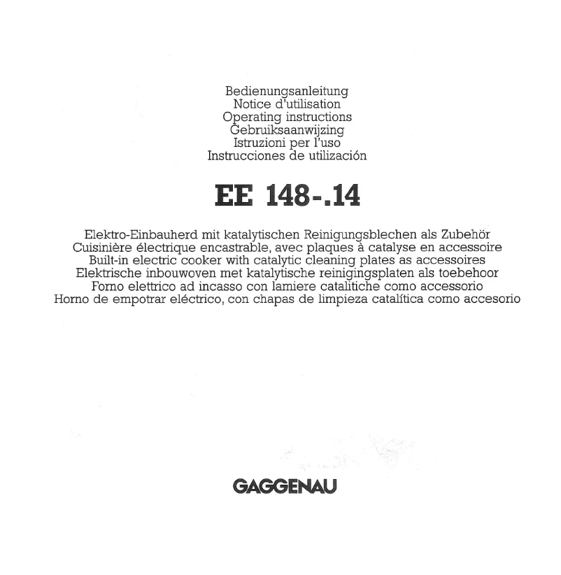 Image de la première page du manuel de l'appareil EE 148 114