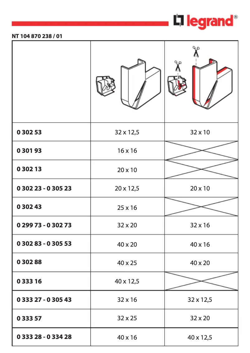 Page 1 de la notice Manuel utilisateur Legrand 033327