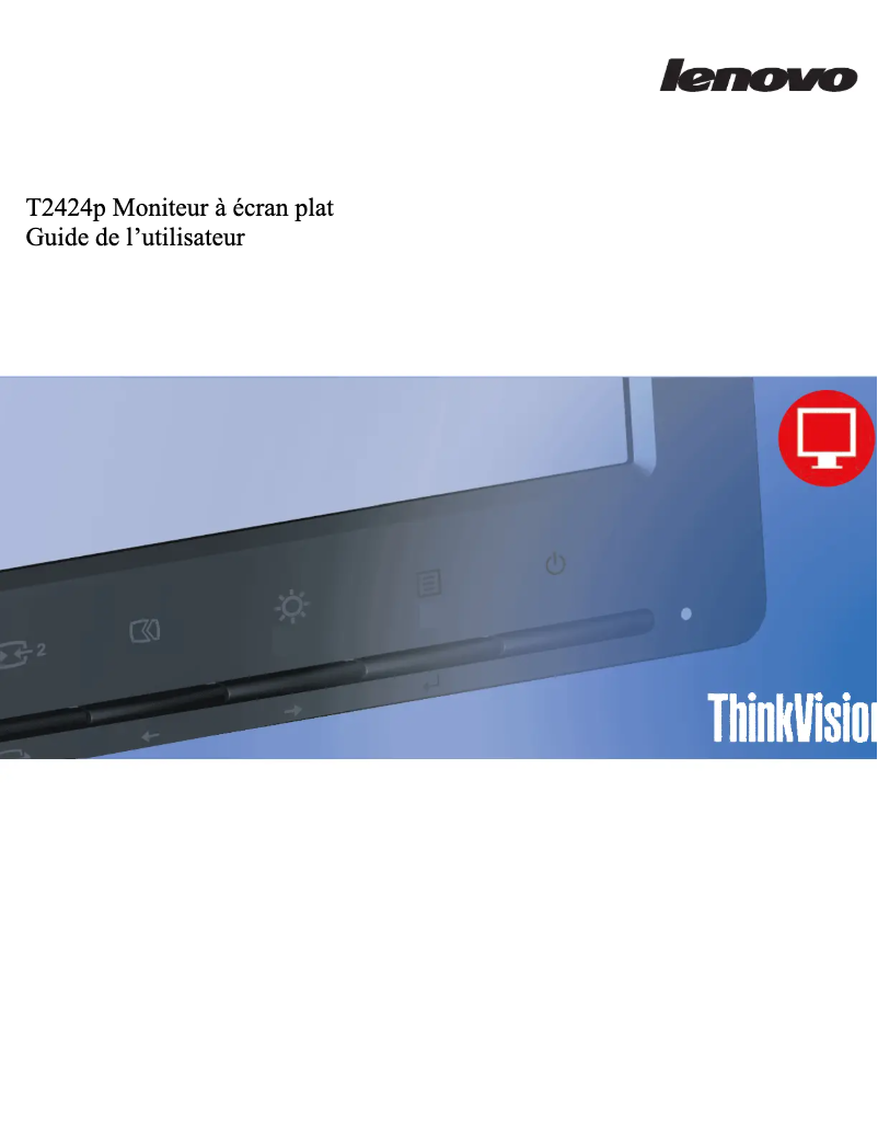 Page 1 de la notice Manuel utilisateur Lenovo ThinkVision T2454p