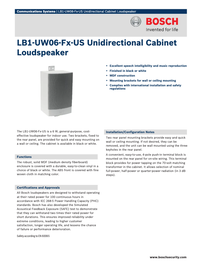 Image de la première page du manuel de l'appareil LB1-UW06-F