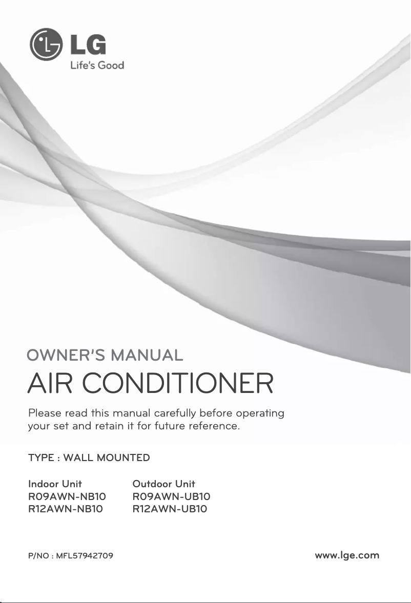 Image de la première page du manuel de l'appareil R09AWN-UB10