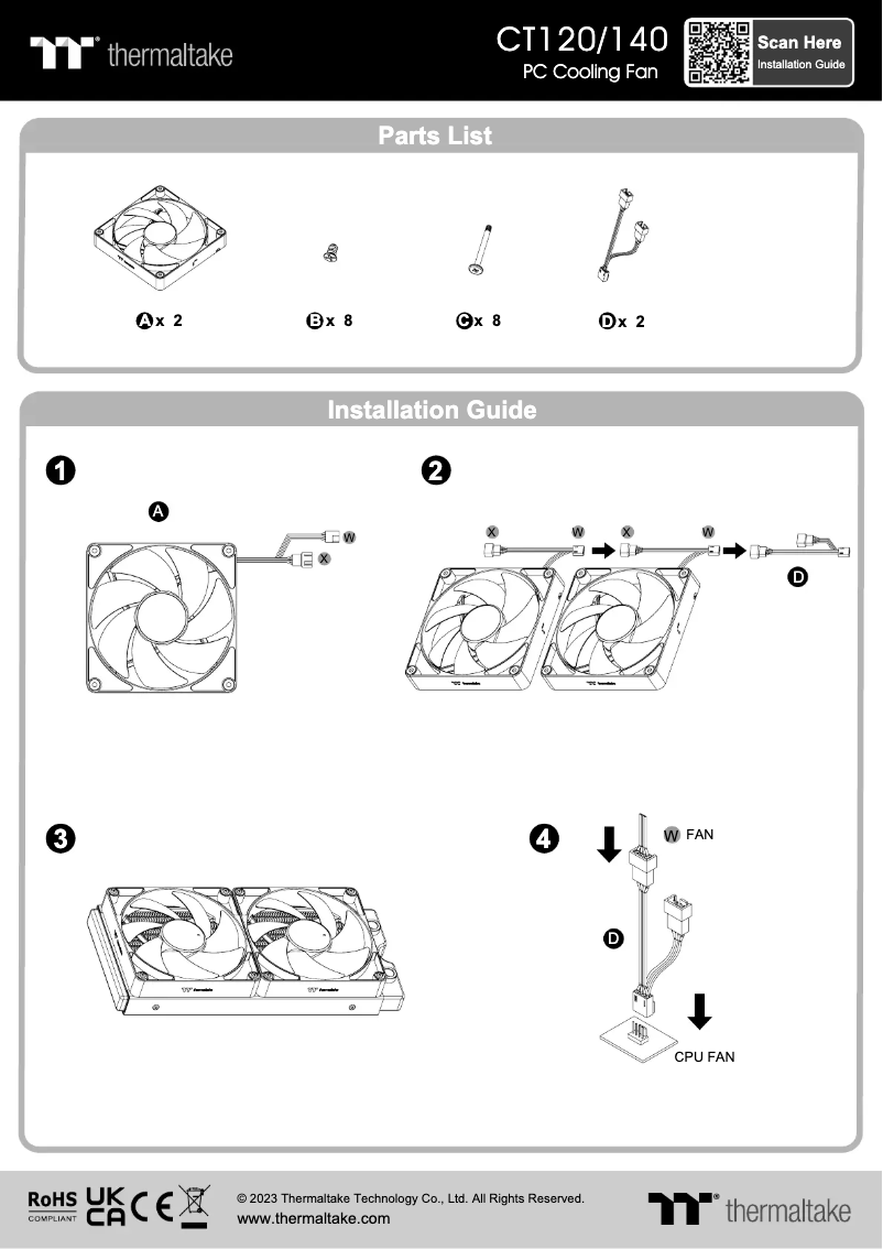 Page 1 de la notice Manuel utilisateur Thermaltake CT120