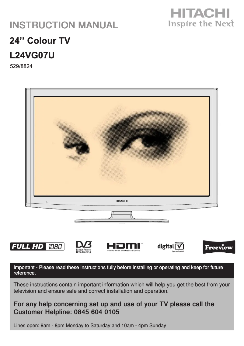 Page 1 de la notice Manuel utilisateur Hitachi L24VG07U