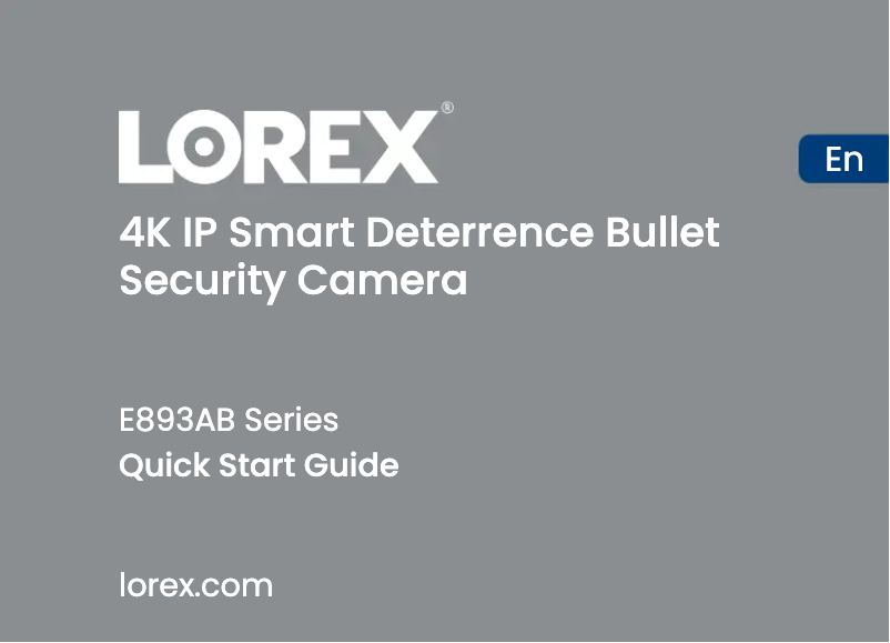 Page 1 de la notice Guide de démarrage rapide Lorex E893AB Series