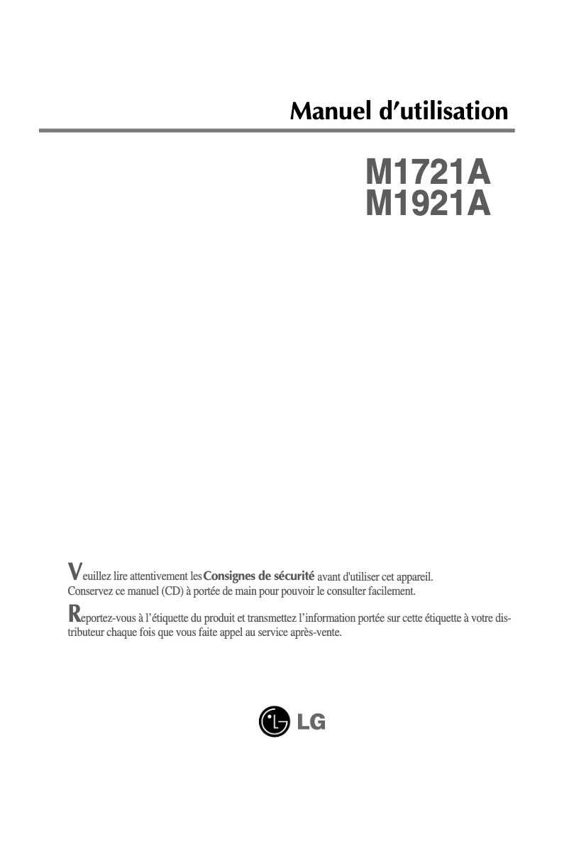 Página 1 del manual Manual de usuario LG M1921A