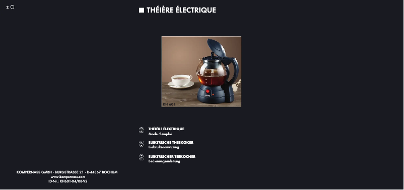 Image de la première page du manuel de l'appareil KH 601