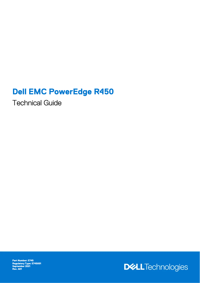 Page 1 of the manual User Manual Dell EMC PowerEdge R450