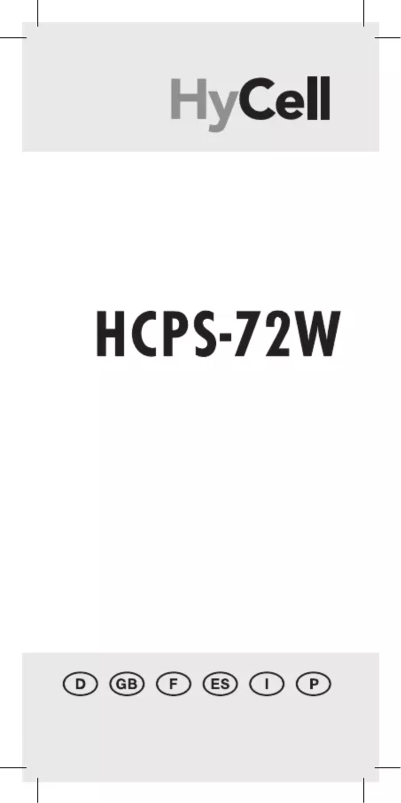 Image de la première page du manuel de l'appareil HCPS-72W