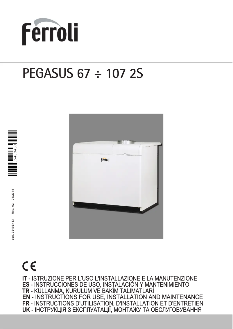 Image de la première page du manuel de l'appareil Pegasus