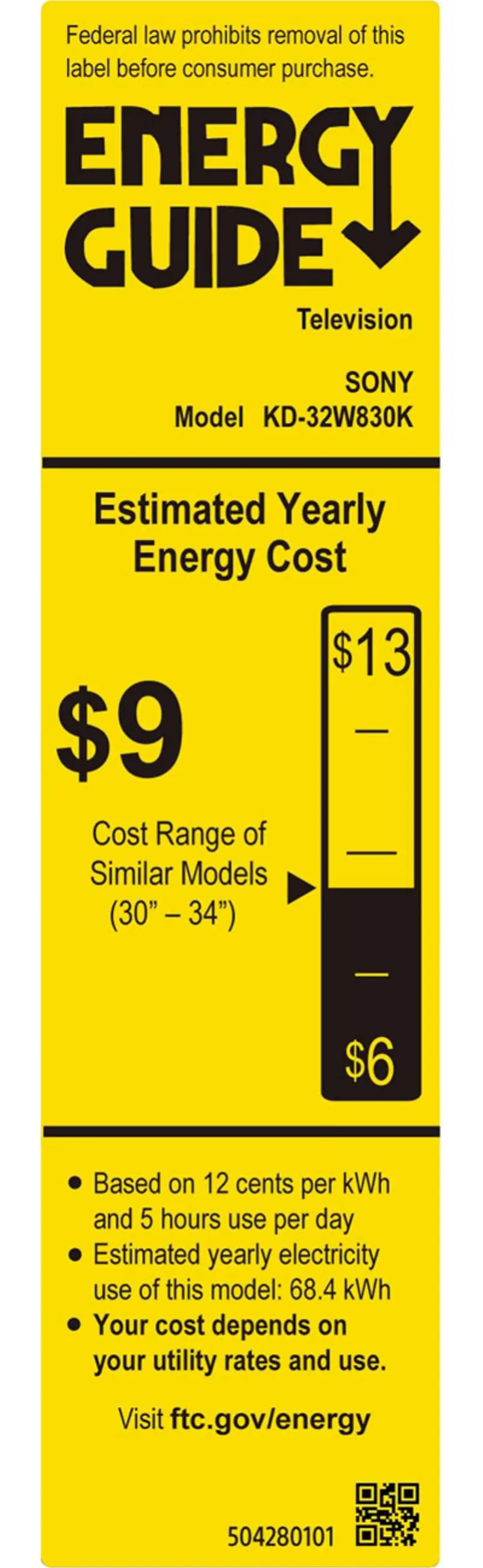 Página 1 del manual Etiqueta energética Sony KD-32W830K